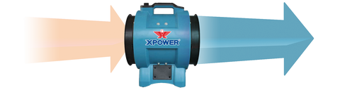 Steel Blue XPOWER X-12 Variable Speed 12" Diameter Industrial Confined Space Ventilator Fan