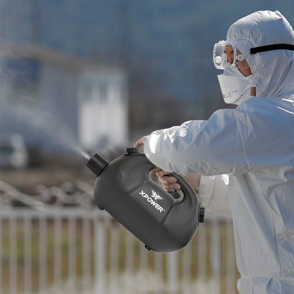 Dim Gray XPOWER F-18B ULV Cold Fogger Battery Powered Rechargeable Cordless Brushless DC Motor Fogging Machine Sprayer