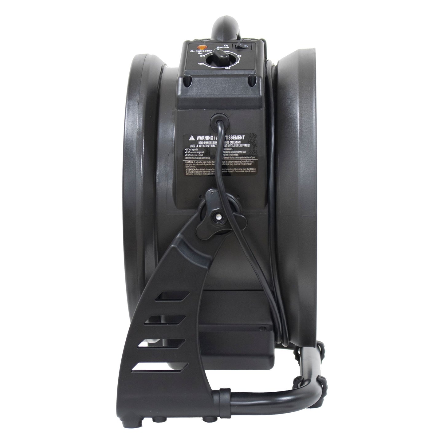 Dark Slate Gray XPOWER M-25B Cordless Rechargeable Variable Speed Sealed Brushless DC Motor Axial Air Mover with Ozone Generator