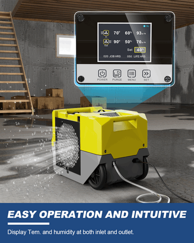 Dark Slate Gray AlorAir® Storm SLGR 1250X Commercial Dehumidifier WI-FI Yellow