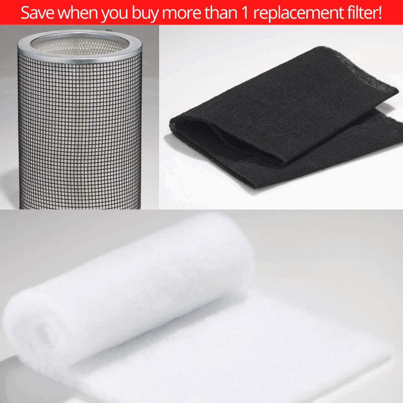 Airpura Replacement Filter Carbon filter Hi-C weave + HEPA filter 600-W + 600-W prefilter 4pk Airpura Filter Bundles for WHOLEHOUSE System #627746001476