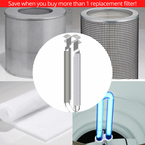 Airpura Replacement Filter Carbon filter R600 + HEPA Filter 600 +UV light + PCO reflector+ prefilter pack Airpura Filter Bundles for P600/P614/P600+/P614+ #627746008444
