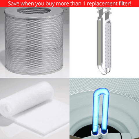 Airpura Replacement Filter Carbon filter R600-W + UV light + 600-W + UV600-W prefilter + PCO Reflector Airpura Filter Bundles for WHOLEHOUSE System #627746008109