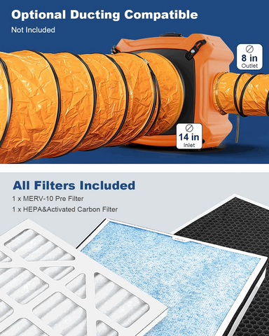 Light Gray AlorAir PureAiro HEPA Max 970 Professional 3-Stage Filtration Air Scrubber