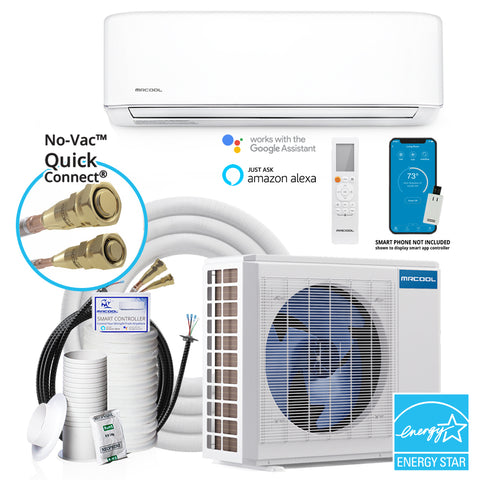 Light Gray MRCOOL® E Star DIY 4th Gen 12k BTU Ductless Mini-Split Heat Pump Complete System 115V/60Hz