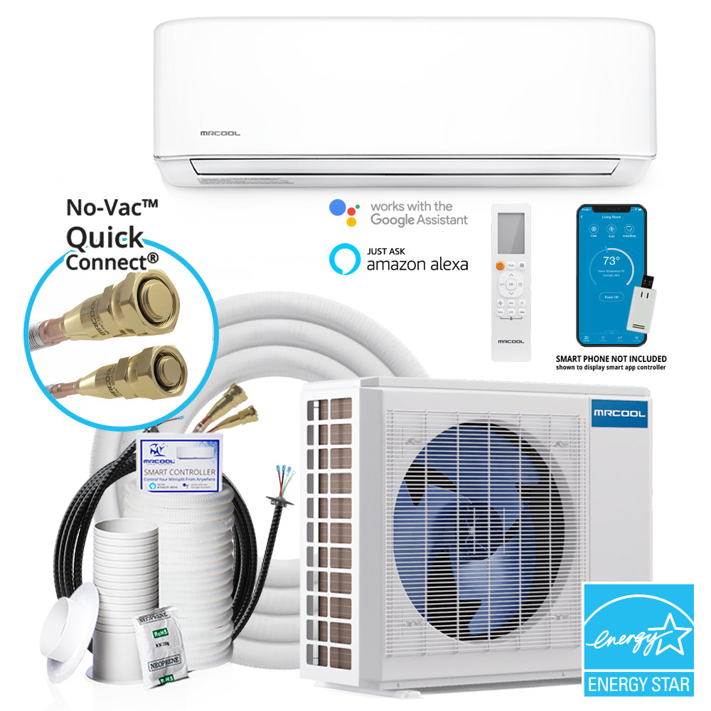 Light Gray MRCOOL® E Star DIY 4th Gen 24k BTU Ductless Mini-Split Heat Pump Complete System 208-230V/60Hz