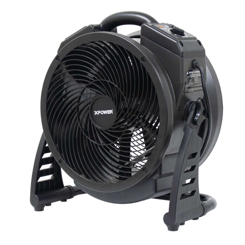Dark Slate Gray XPOWER M-25B Cordless Rechargeable Variable Speed Sealed Brushless DC Motor Axial Air Mover with Ozone Generator