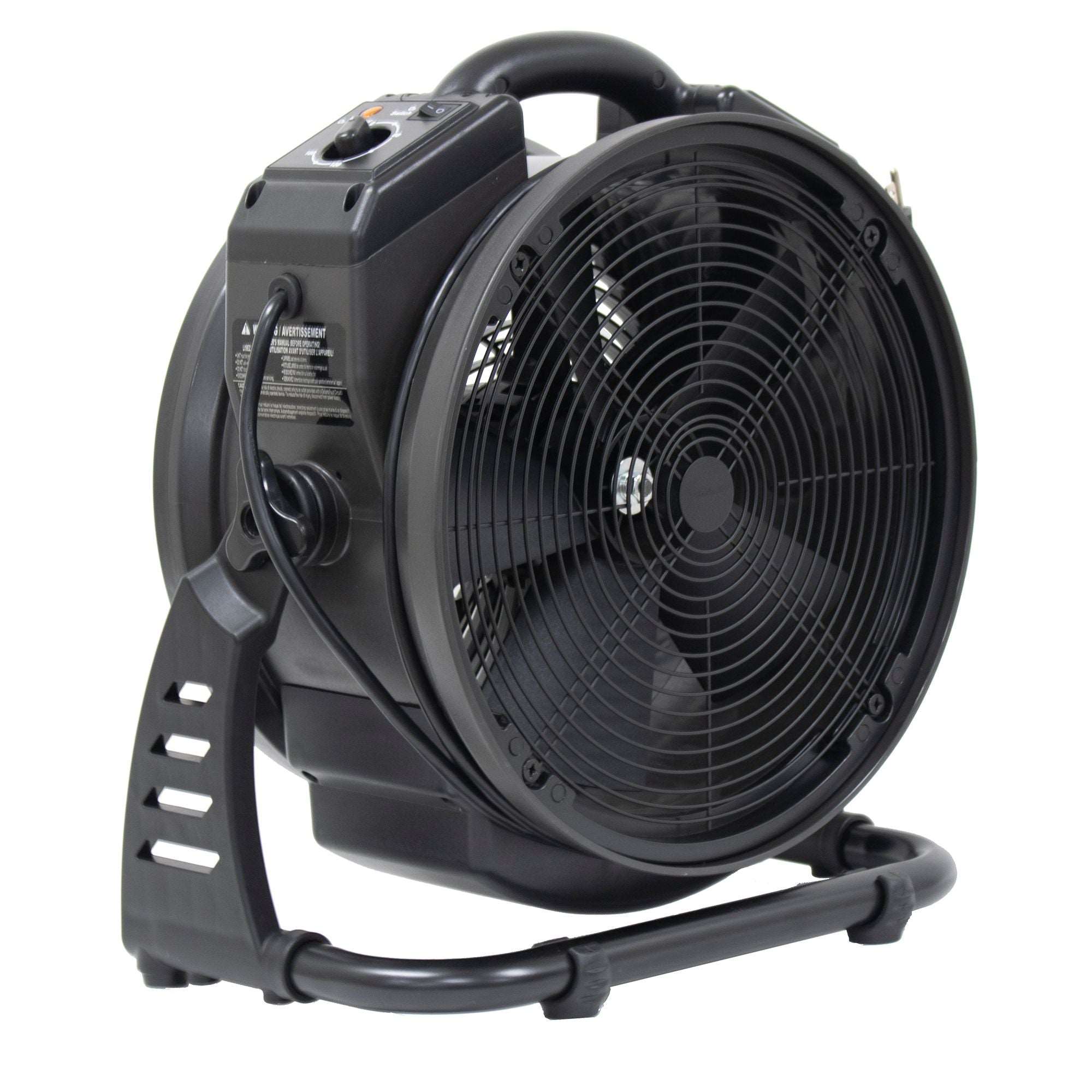 Dark Slate Gray XPOWER M-25B Cordless Rechargeable Variable Speed Sealed Brushless DC Motor Axial Air Mover with Ozone Generator