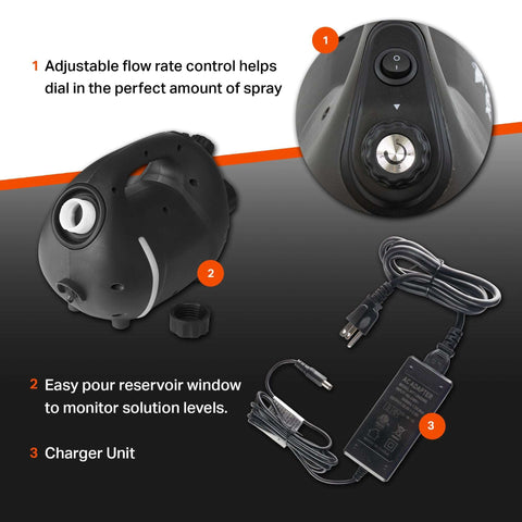Dark Slate Gray XPOWER F-35B ULV Cold Fogger Battery Powered Rechargeable Cordless Brushless DC Motor Fogging Machine Sprayer