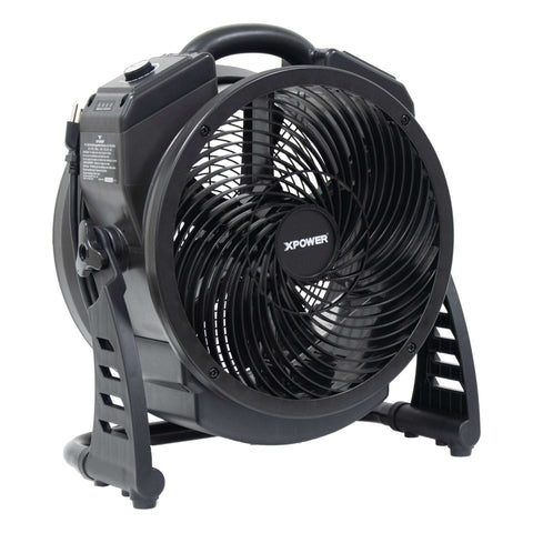 Dark Slate Gray XPOWER M-25B Cordless Rechargeable Variable Speed Sealed Brushless DC Motor Axial Air Mover with Ozone Generator