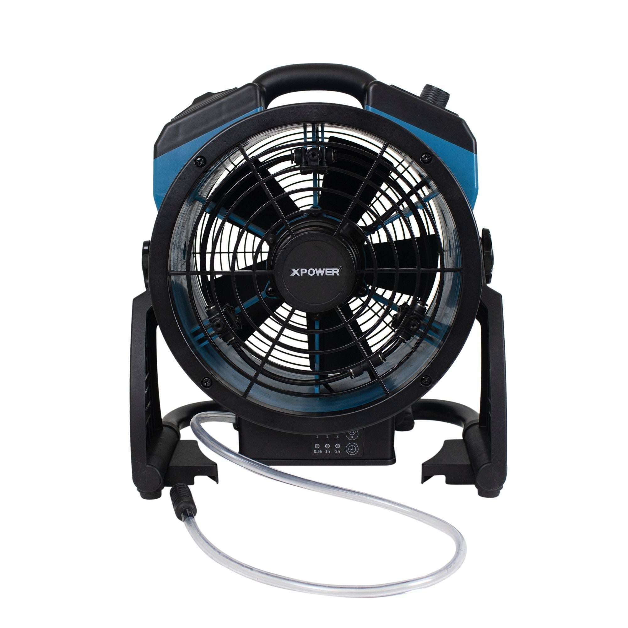 Black XPOWER FM-65WB Portable Battery Operated Rechargeable Cordless Variable Speed Outdoor Cooling Misting Fan