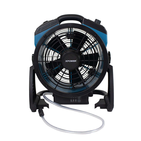 Black XPOWER FM-65WB Portable Battery Operated Rechargeable Cordless Variable Speed Outdoor Cooling Misting Fan