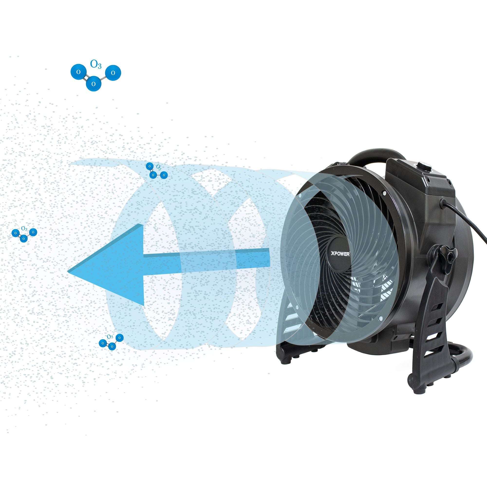 Lavender XPOWER M-27 1450 CFM Variable Speed Brushless DC Motor Axial Air Mover with Ozone Generator