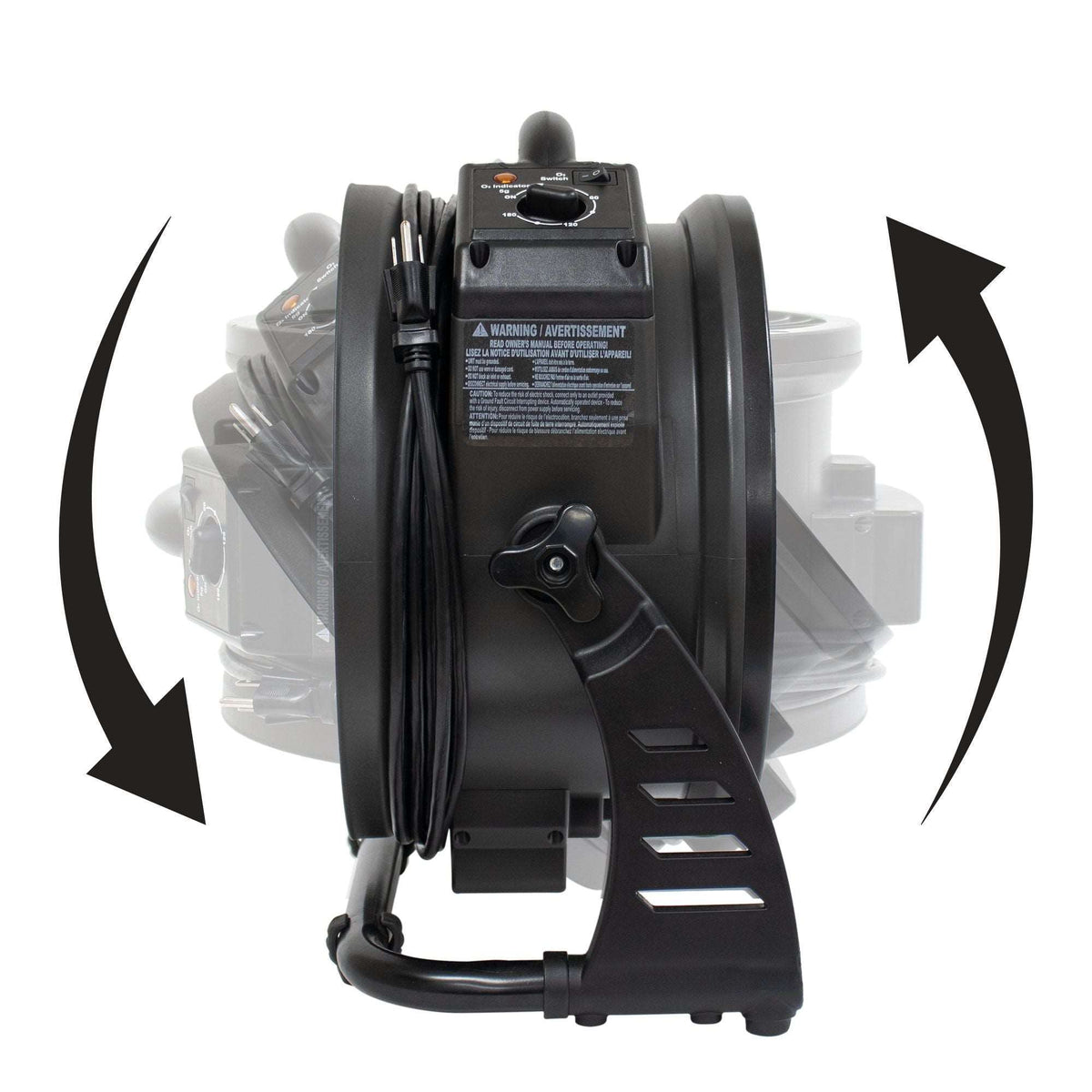Dark Slate Gray XPOWER M-27 1450 CFM Variable Speed Brushless DC Motor Axial Air Mover with Ozone Generator