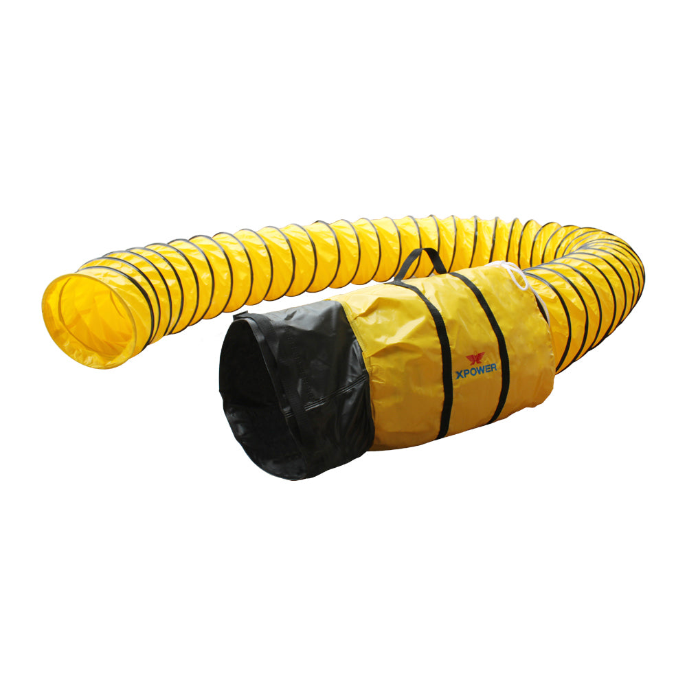 Black XPOWER 12DH25 Extra Flexible 12" Diameter 25 Ft Ventilation PVC Duct Hose