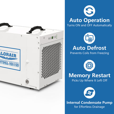 Steel Blue AlorAir Sentinel HDi100 Whole Home Dehumidifier