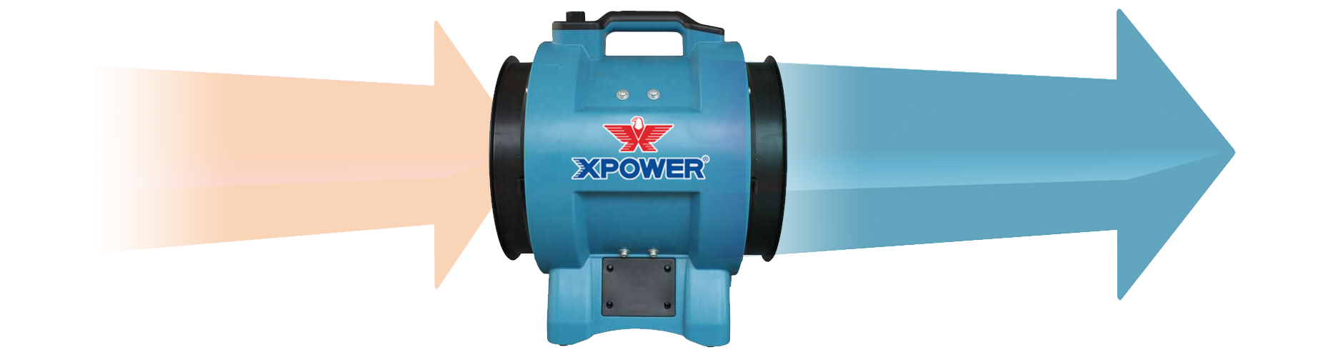 Steel Blue XPOWER X-8 Variable Speed 8" Diameter Industrial Confined Space Ventilator Fan