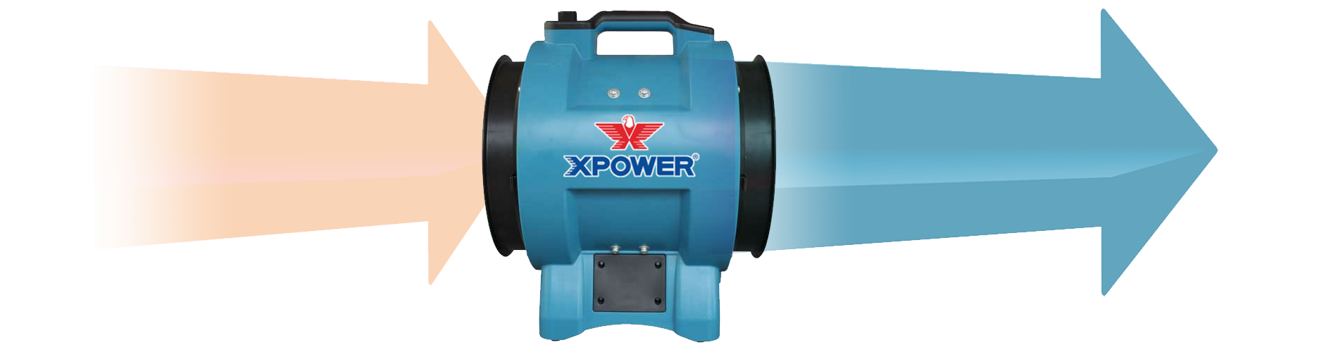 Steel Blue XPOWER X-12 Variable Speed 12" Diameter Industrial Confined Space Ventilator Fan