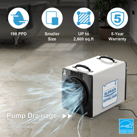 Dark Gray AlorAir Sentinel HDi90 Duct-able Version Basement/Crawl Space Dehumidifier