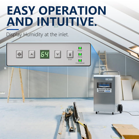 Light Gray Alorair Sentinel SLGR 1400X Commercial Dehumidifier