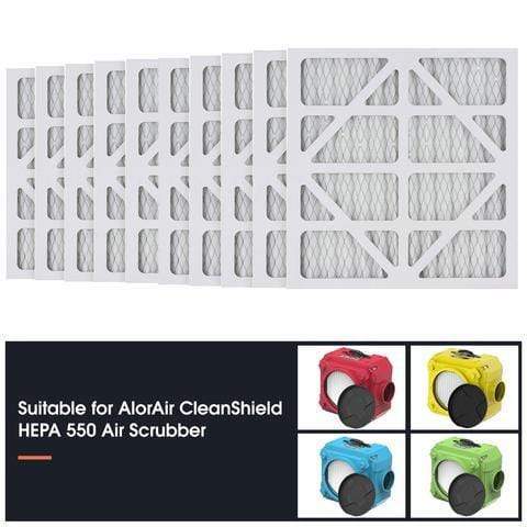 AlorAir Replacement Filter AlorAir Merv-10 Filter Replacement Set for Cleanshield Hepa 550 Air Scrubber (pack of 10)
