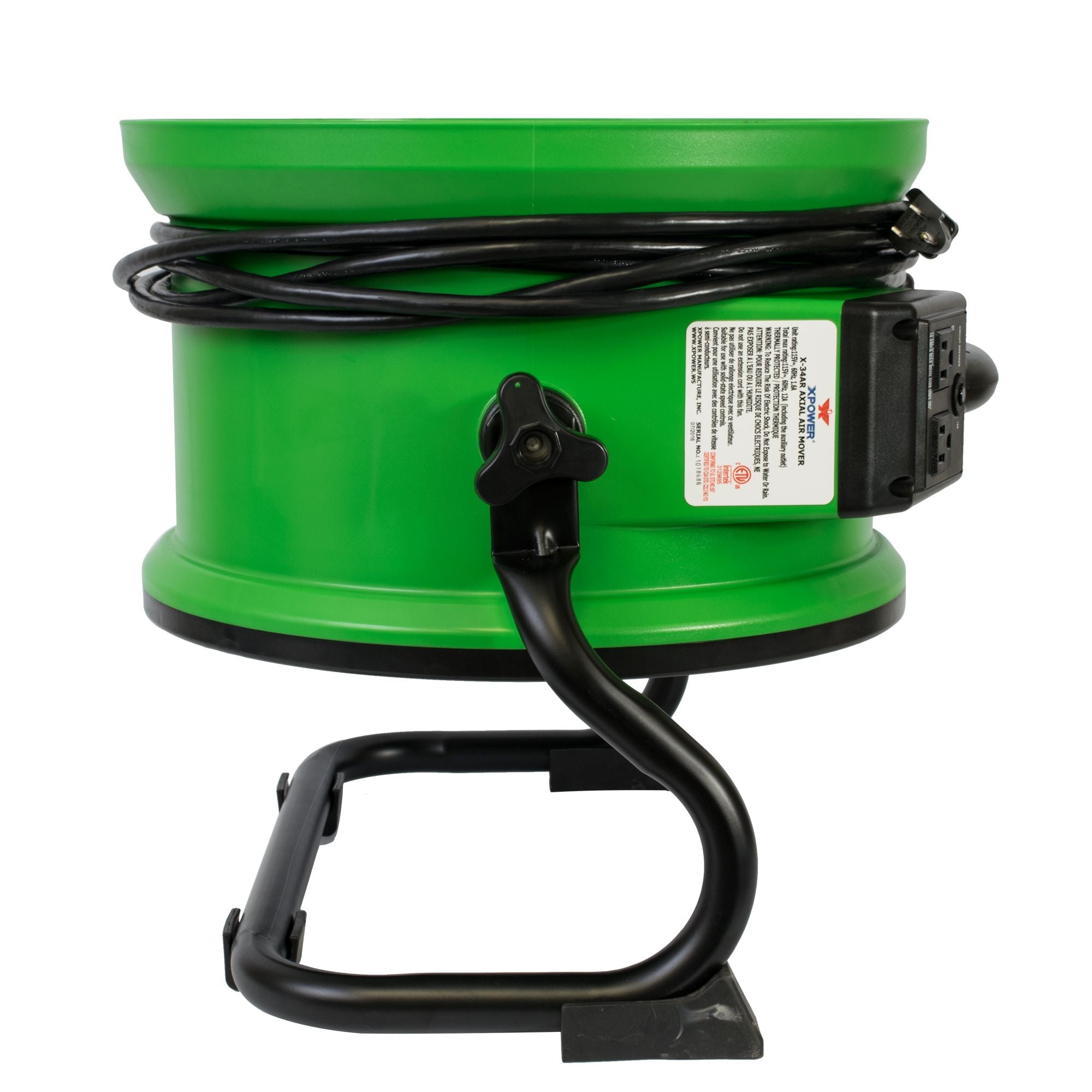 Forest Green XPOWER 1/4 HP 1720 CFM Variable Speed Sealed Motor Industrial Axial Air Mover