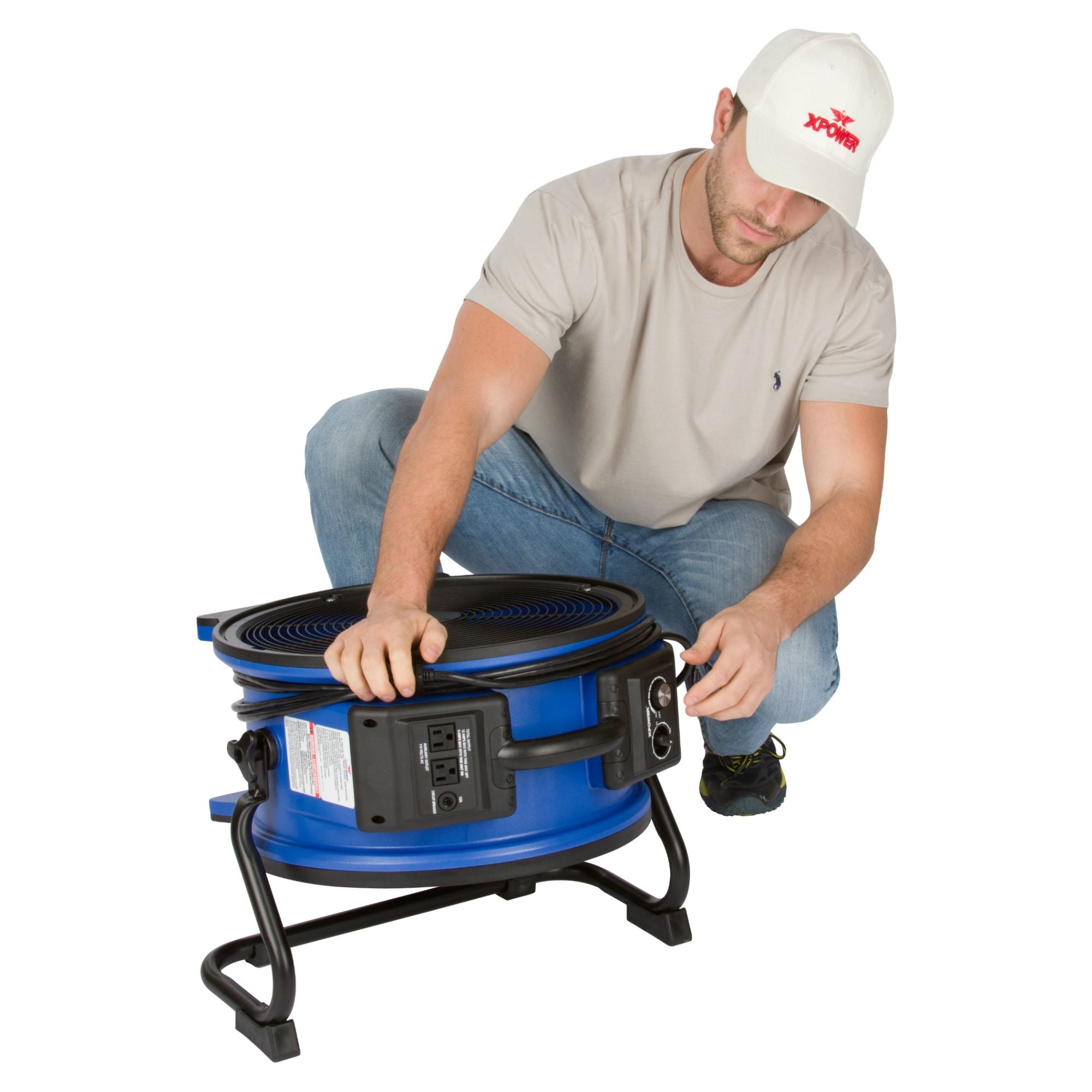 Tan XPOWER X-48ATR 1/3 HP 3600 CFM High Temperature Variable Speed Sealed Motor Industrial Axial Air Mover
