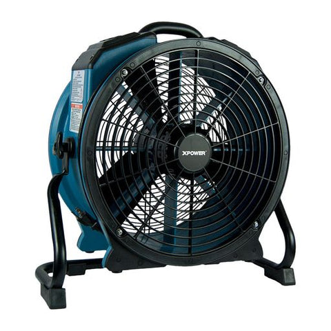Black XPOWER X-47ATR 1/3 HP 3600 CFM Variable Speed Sealed Motor Industrial Axial Air Mover, Blower