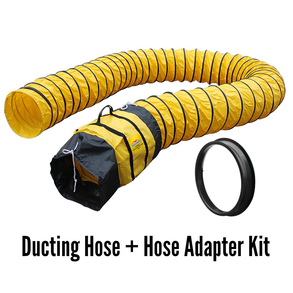 Black XPOWER 16DH15 Extra Flexible 16" Diameter 15 Feet Ventilation PVC Duct Hose