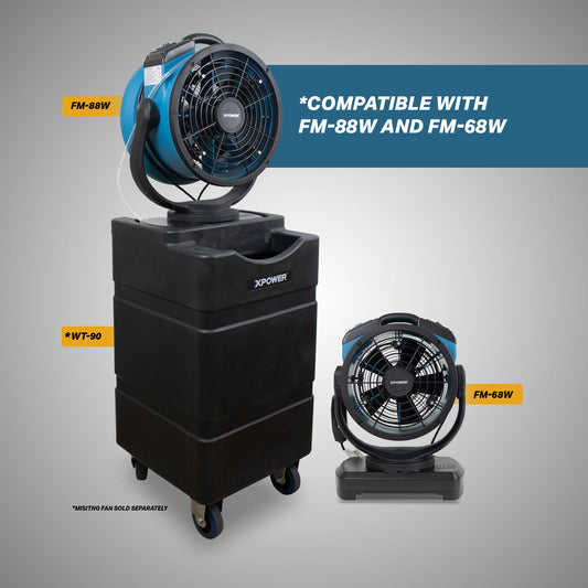 Gray XPOWER WT-90 Portable Mobile Water Reservoir Tank for FM-68W
