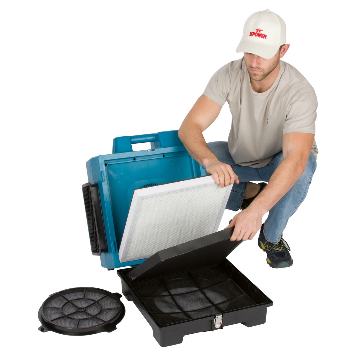 Gray XPOWER X-3580 Commercial 4 Stage Filtration HEPA Purifier System
