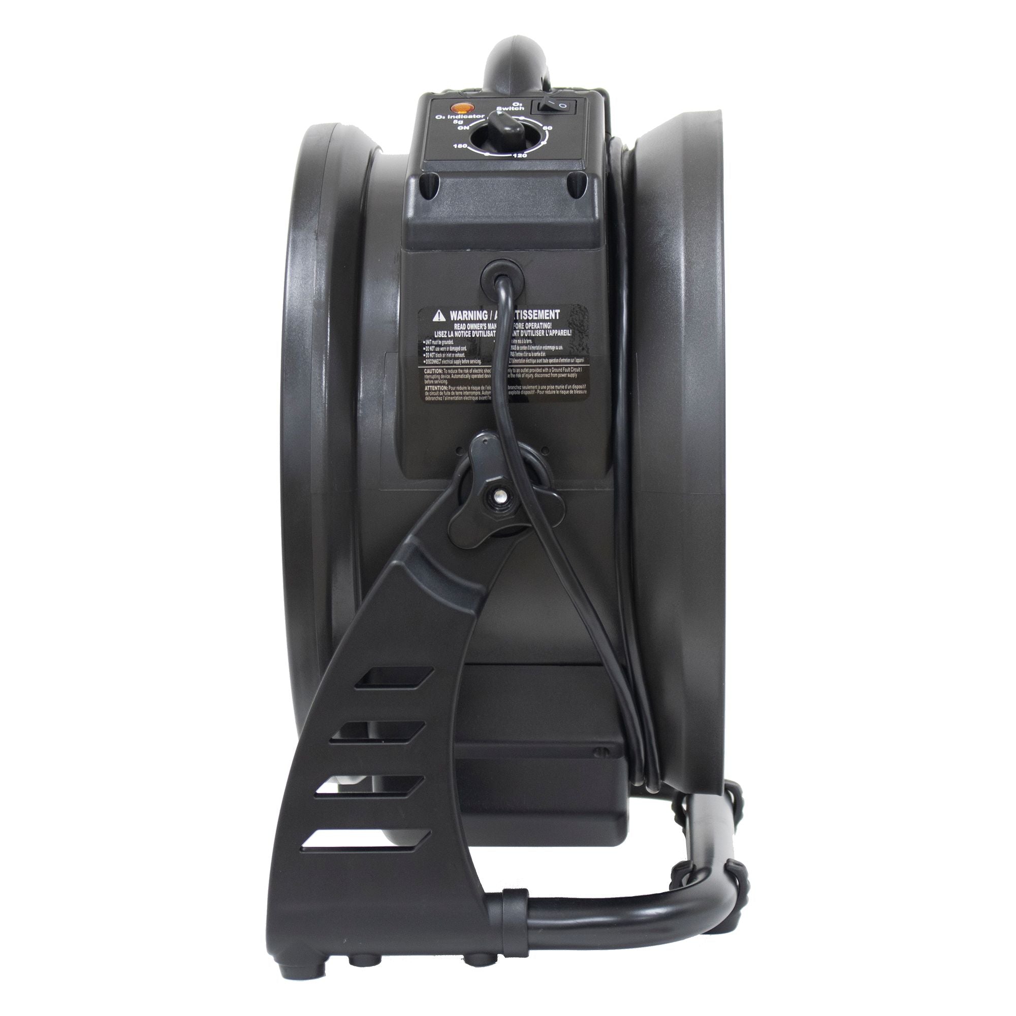 Dark Slate Gray XPOWER M-25B Cordless Rechargeable Variable Speed Sealed Brushless DC Motor Axial Air Mover with Ozone Generator