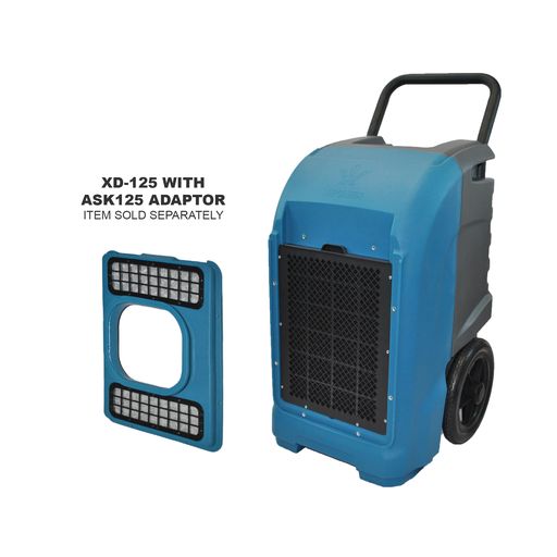 Steel Blue XPOWER XD-125 125-Pint Commercial Dehumidifier with Automatic Purge Pump and Drainage Hose