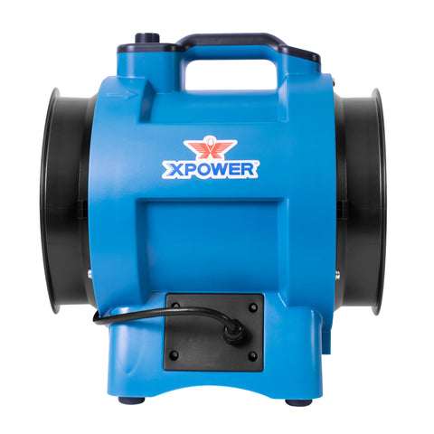 Steel Blue XPOWER X-8 Variable Speed 8" Diameter Industrial Confined Space Ventilator Fan